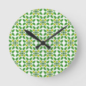 Blattmuster, Muster von Blätter, grüne Blätter Runde Wanduhr (Vorderseite)