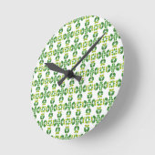 Blattmuster, Muster von Blätter, grüne Blätter Runde Wanduhr (Winkel)