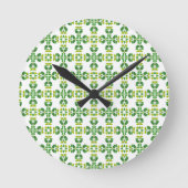 Blattmuster, Muster von Blätter, grüne Blätter Runde Wanduhr (Vorderseite)