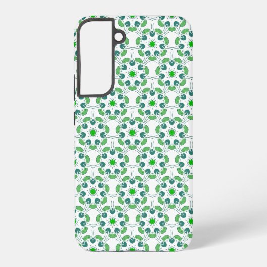 Blattmuster, Muster von Blätter, grüne Blätter Samsung Galaxy Hülle (Rückseite)