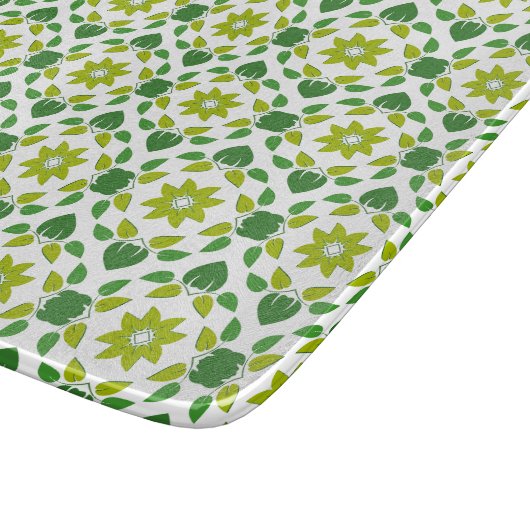 Blattmuster, Muster von Blätter, grüne Blätter Schneidebrett (Ecke)