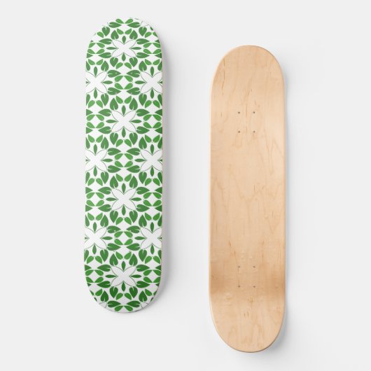 Blattmuster, Muster von Blätter, grüne Blätter Skateboard (Vorderseite)