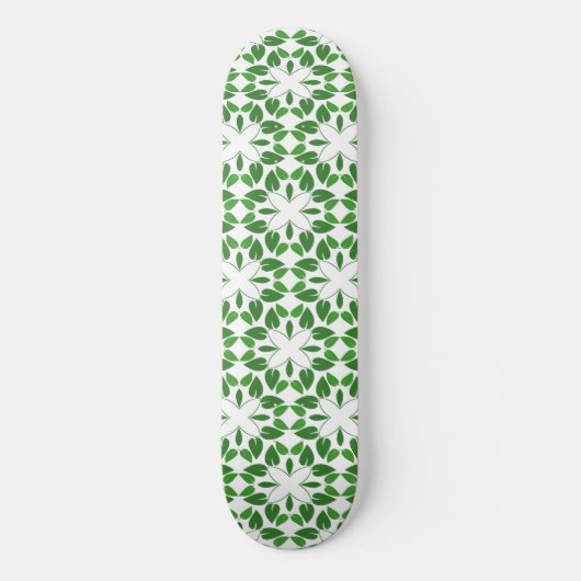Blattmuster, Muster von Blätter, grüne Blätter Skateboard (Vorderseite)