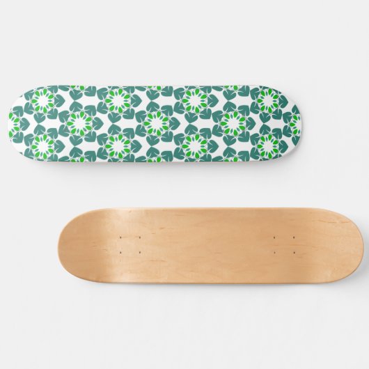 Blattmuster, Muster von Blätter, grüne Blätter Skateboard (Horizontal)