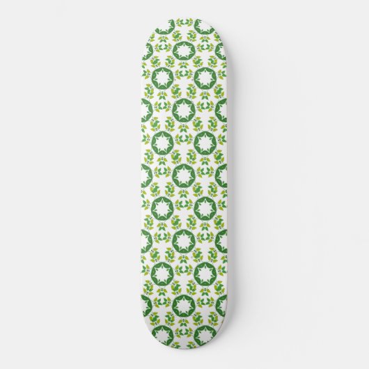 Blattmuster, Muster von Blätter, grüne Blätter Skateboard (Vorderseite)