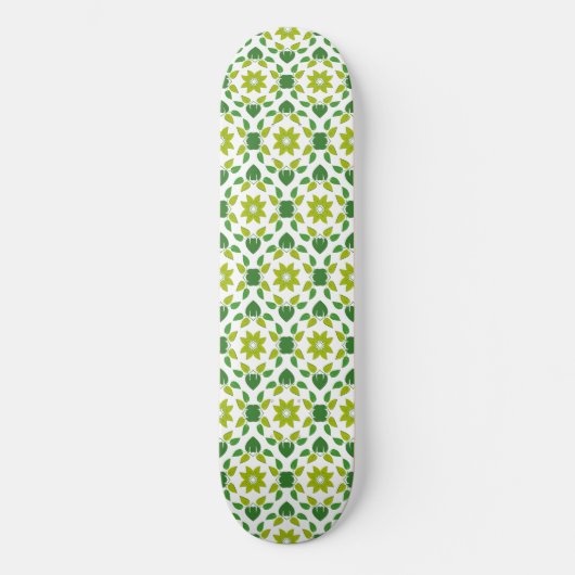 Blattmuster, Muster von Blätter, grüne Blätter Skateboard (Vorderseite)