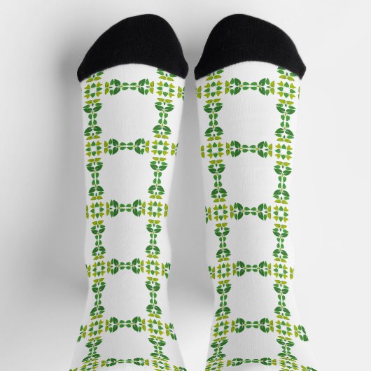 Blattmuster, Muster von Blätter, grüne Blätter Socken (Oben)