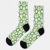 Blattmuster, Muster von Blätter, grüne Blätter Socken (Linkes Detail)