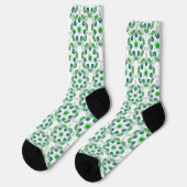 Blattmuster, Muster von Blätter, grüne Blätter Socken (Linkes Detail)