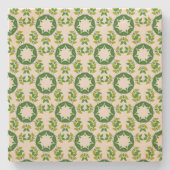 Blattmuster, Muster von Blätter, grüne Blätter Steinuntersetzer (Vorderseite)