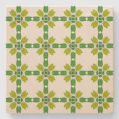 Blattmuster, Muster von Blätter, grüne Blätter Steinuntersetzer (Vorderseite)