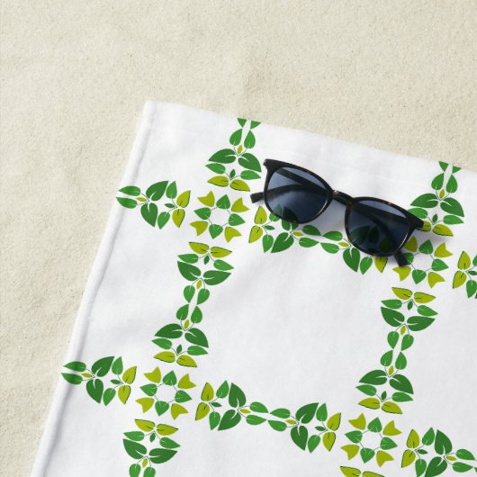 Blattmuster, Muster von Blätter, grüne Blätter Strandtuch (Beispiel)