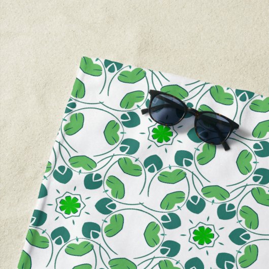 Blattmuster, Muster von Blätter, grüne Blätter Strandtuch (Beispiel)