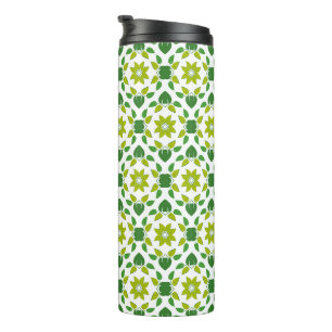 Blattmuster, Muster von Blätter, grüne Blätter Thermosbecher