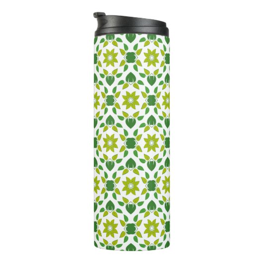 Blattmuster, Muster von Blätter, grüne Blätter Thermosbecher (Nach rechts gedreht)