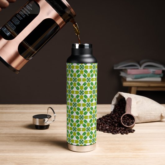 Blattmuster, Muster von Blätter, grüne Blätter Trinkflasche (Kaffee)