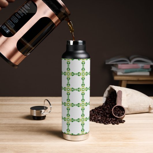 Blattmuster, Muster von Blätter, grüne Blätter Trinkflasche (Kaffee)