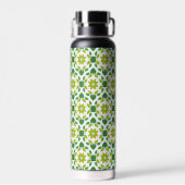 Blattmuster, Muster von Blätter, grüne Blätter Trinkflasche (Rückseite)