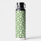 Blattmuster, Muster von Blätter, grüne Blätter Trinkflasche (Rückseite)