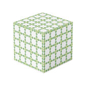 Blattmuster, Muster von Blätter, grüne Blätter Würfel (Rückseite Schrägansicht)