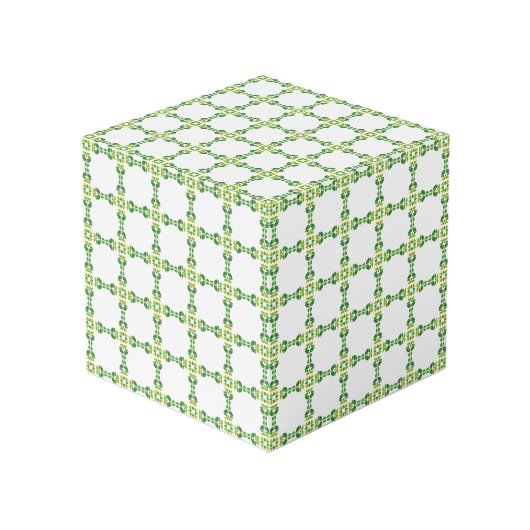 Blattmuster, Muster von Blätter, grüne Blätter Würfel (Vorderseite Schrägansicht)