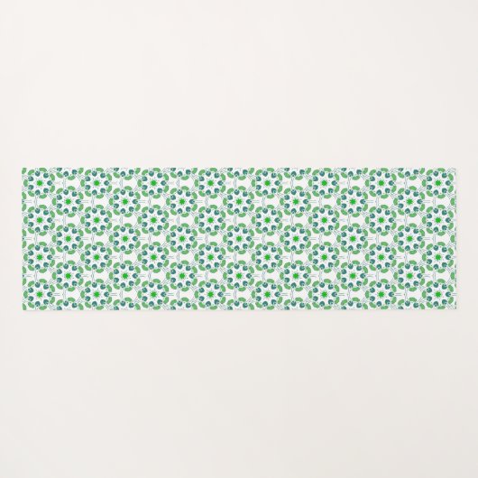 Blattmuster, Muster von Blätter, grüne Blätter Yogamatte (Rückseite (Horizontal))