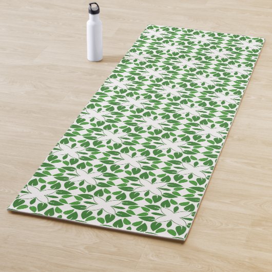Blattmuster, Muster von Blätter, grüne Blätter Yogamatte (Beispiel)