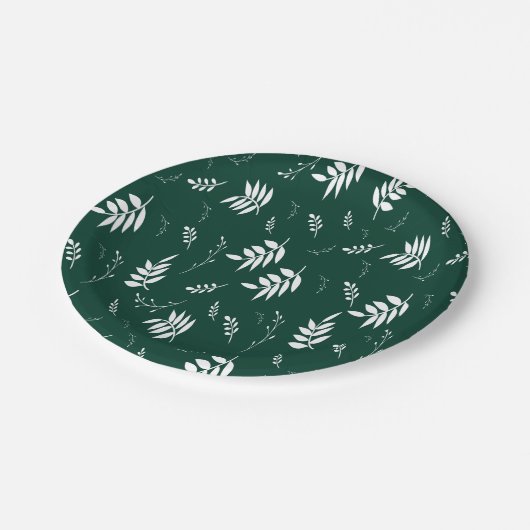 Blattmuster Pappteller (Schrägansicht)