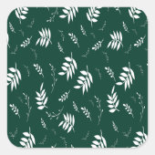 Blattmuster Quadratischer Aufkleber (Vorderseite)