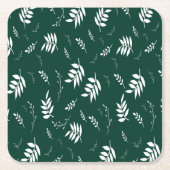 Blattmuster Rechteckiger Pappuntersetzer (Vorderseite)