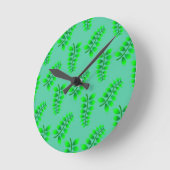 Blattmuster Runde Wanduhr (Winkel)