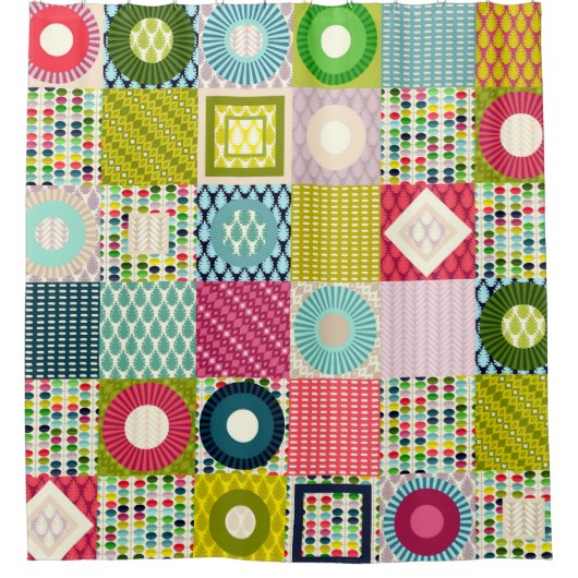 Blattquadrate Duschvorhang (Vorderseite)