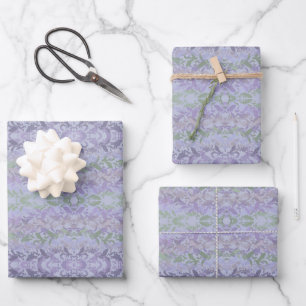 Blattreiche kriechende Reben-Zeichnungsmuster mit Geschenkpapier Set