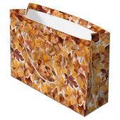 Blattreiches Farbmuster-Design-Geschenktasche Große Geschenktüte (Rückseite Schrägansicht)
