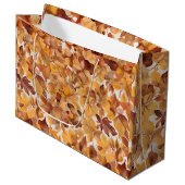 Blattreiches Farbmuster-Design-Geschenktasche Große Geschenktüte (Vorderseite Schrägansicht)