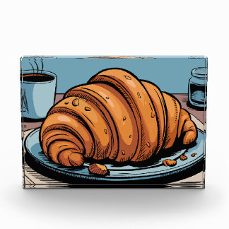 Blättrige Morgen-Croissant-Leckerei Fotoblock