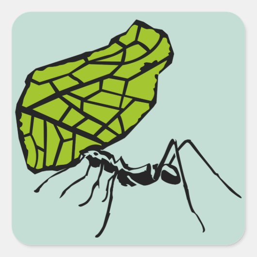 Blattschneideameise Natur Stencil Quadratischer Aufkleber (Vorderseite)