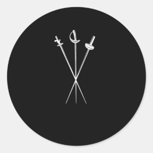 Blattschwert-Schwerter, die Schwertkämpfe umzäun Runder Aufkleber