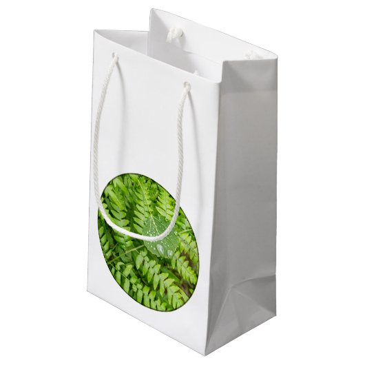 Blatttropfen Kleine Geschenktüte (Rückseite Schrägansicht)