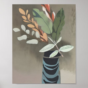 Blattvase Minimalistische Kunst Poster
