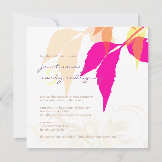 Blattverlust im Lavendel-/Sturz-/Tagegrund Einladung (Rückseite)