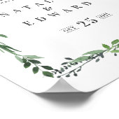 Blattwasserfarbe geometrisches Hochzeitsposter Poster (Ecke)