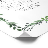 Blattwasserfarbe geometrisches Hochzeitsposter Poster (Ecke)