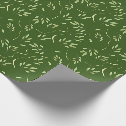 Blattwerk auf grün geschenkpapier (Ecke)