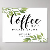 Blattwerk, Grünpflanzen, botanisches Bar Poster (Vorne)