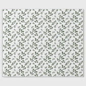 Blattzweige mit grünen Blätter auf Weiß Geschenkpapier (Flach)