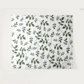 Blattzweige mit grünen Blätter auf Weiß Wandteppich (Vorderseite (Horizontal))