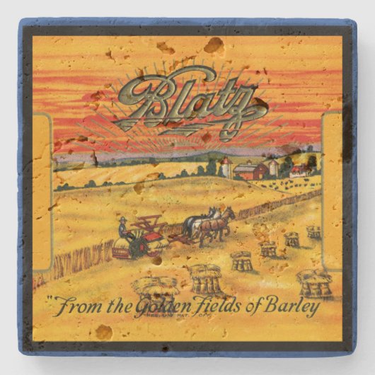 Blatz Beer Label Tile Steinuntersetzer (Vorderseite)