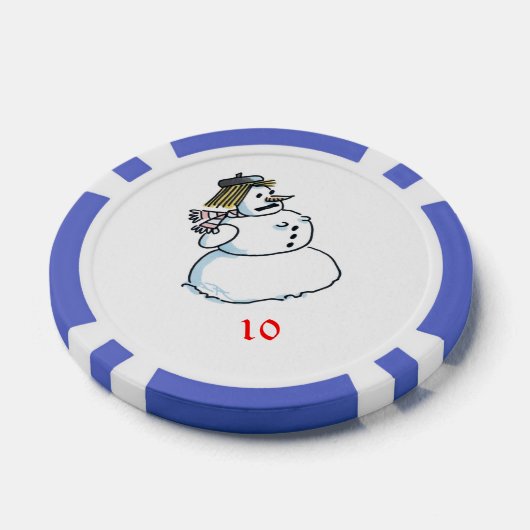 Blau 10 gestreifter Poker-Chip Pokerchips (Einzeln)