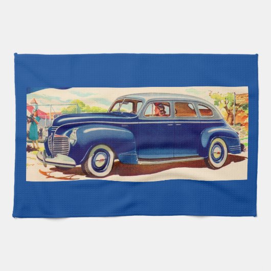 blau 1941 Plymouth Geschirrtuch (Horizontal)